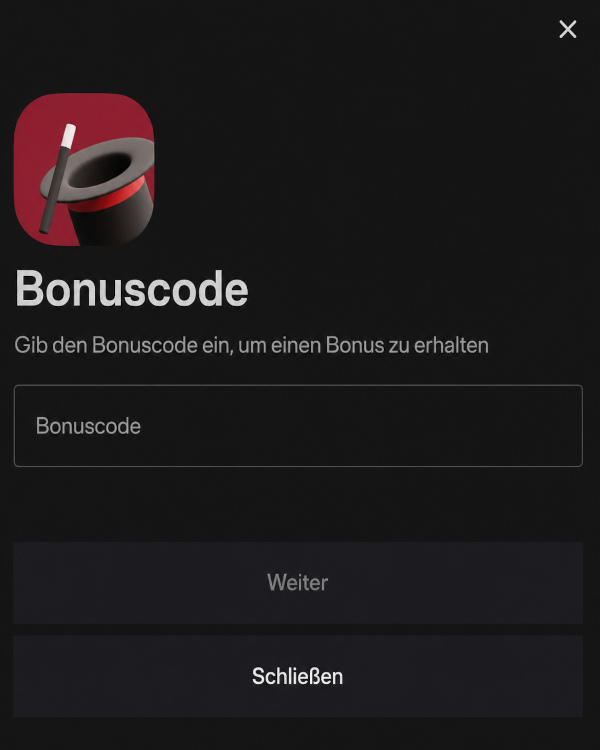 Smartphone-Bildschirm mit Promocode-Eingabefeld auf der Parimatch-Website